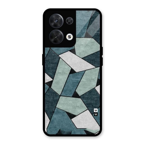 Concrete Green Abstract Glass Back Case for Oppo Reno8 5G