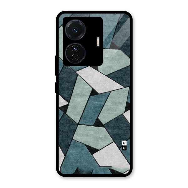 Concrete Green Abstract Glass Back Case for Vivo T1 Pro