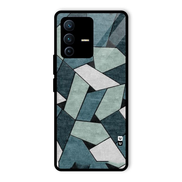 Concrete Green Abstract Glass Back Case for Vivo V23 Pro