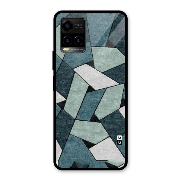 Concrete Green Abstract Glass Back Case for Vivo Y21 2021