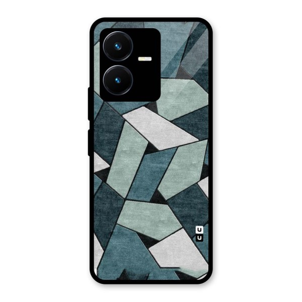 Concrete Green Abstract Glass Back Case for Vivo Y22