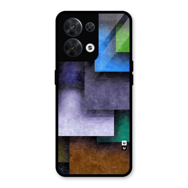 Concrete Squares Glass Back Case for Oppo Reno8 5G