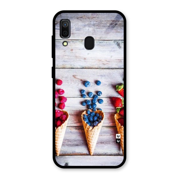 Cone Fruits Design Glass Back Case for Galaxy A30