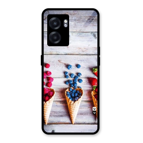 Cone Fruits Design Glass Back Case for Oppo K10 (5G)