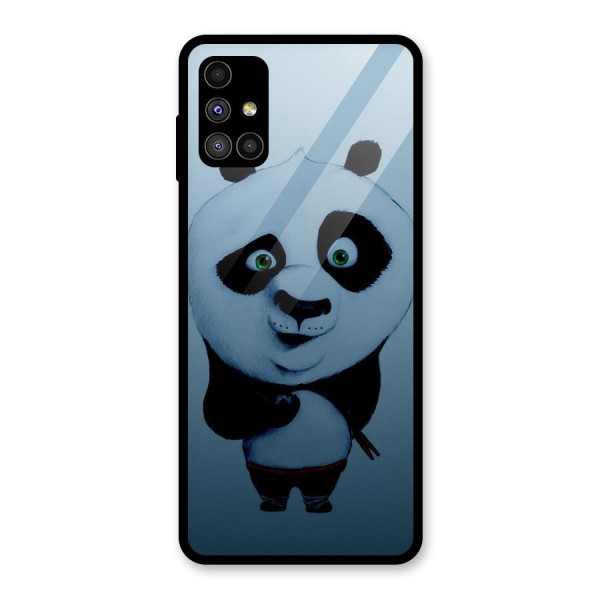 Confused Cute Panda Glass Back Case for Galaxy M51