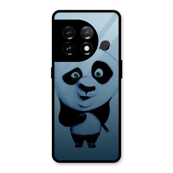 Confused Cute Panda Glass Back Case for OnePlus 11