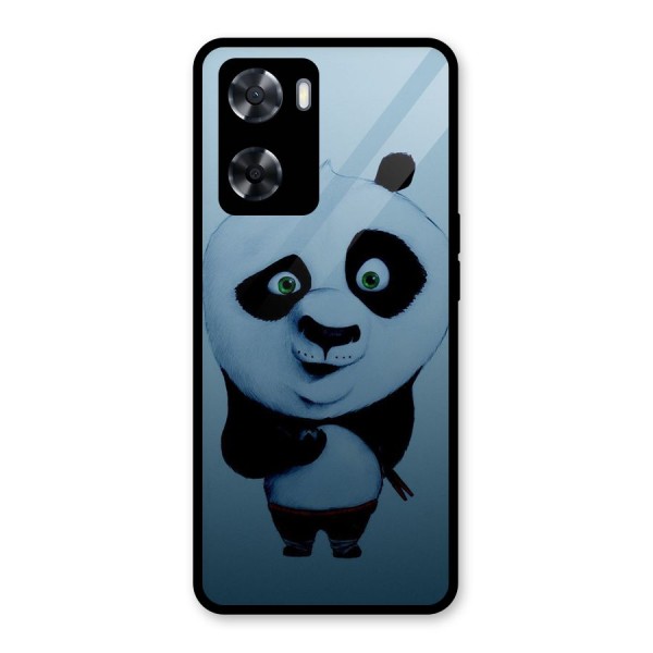 Confused Cute Panda Glass Back Case for Oppo A57 2022