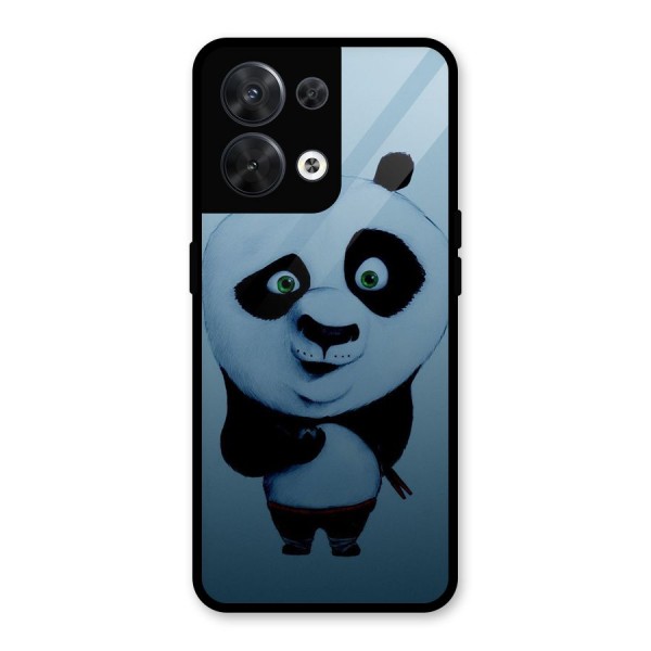 Confused Cute Panda Glass Back Case for Oppo Reno8 5G