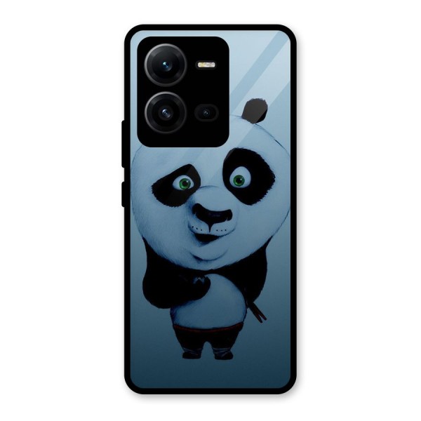 Confused Cute Panda Glass Back Case for Vivo V25