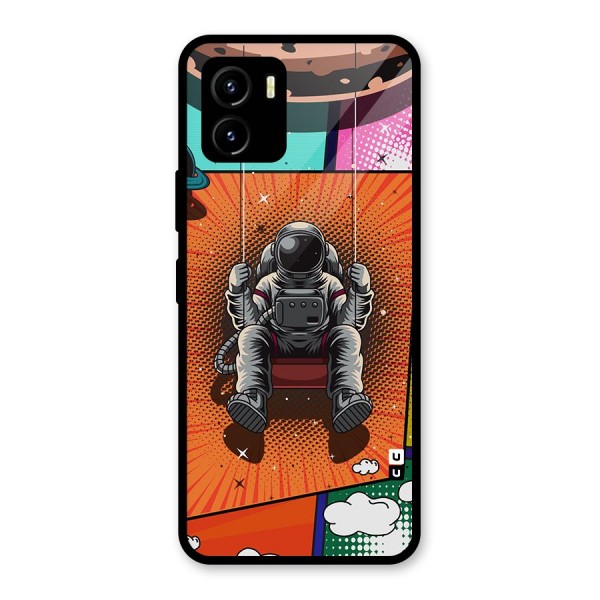 Cool Astraunaut Comic Swing Glass Back Case for Vivo Y15s