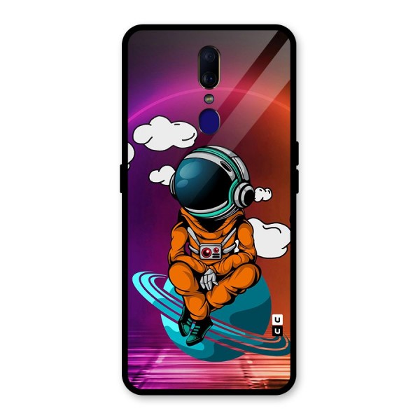 Cool Astraunaut Relaxing Glass Back Case for Oppo F11