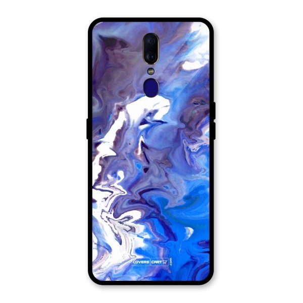 Cool Blue Marble Texture Glass Back Case for Oppo F11