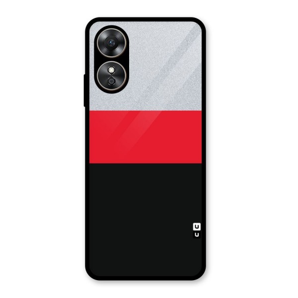 Cool Melange Stripe Glass Back Case for Oppo A17