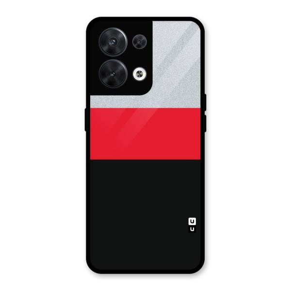 Cool Melange Stripe Glass Back Case for Oppo Reno8 5G