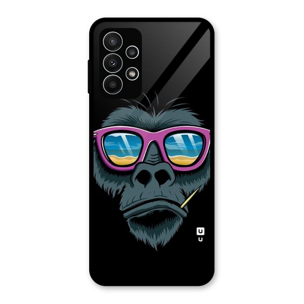 Cool Monkey Beach Sunglasses Glass Back Case for Galaxy A23