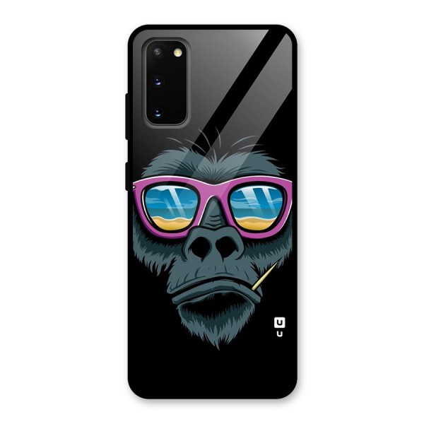 Cool Monkey Beach Sunglasses Glass Back Case for Galaxy S20