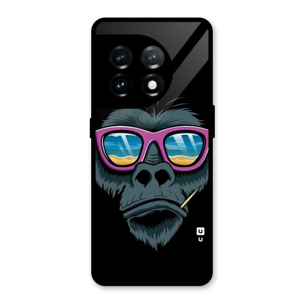 Cool Monkey Beach Sunglasses Glass Back Case for OnePlus 11