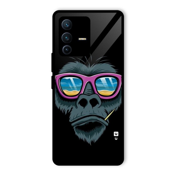 Cool Monkey Beach Sunglasses Glass Back Case for Vivo V23 Pro