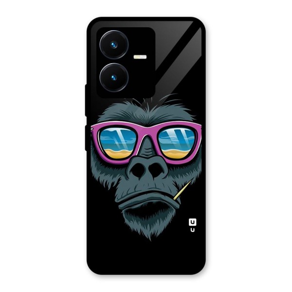 Cool Monkey Beach Sunglasses Glass Back Case for Vivo Y22