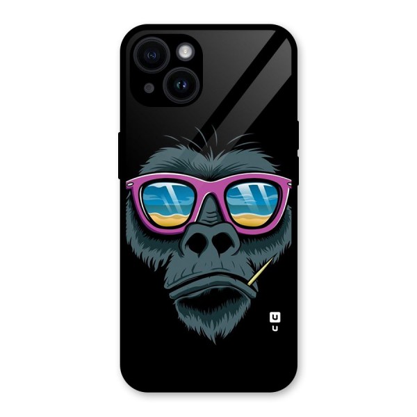 Cool Monkey Beach Sunglasses Glass Back Case for iPhone 14