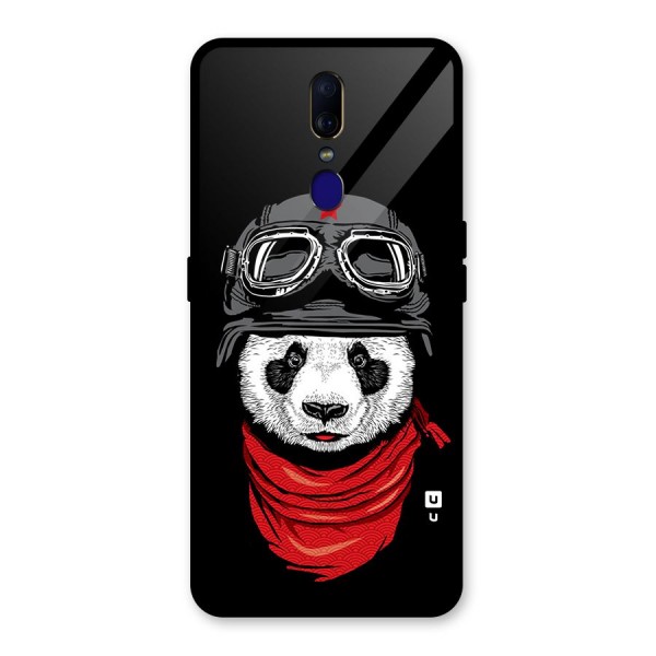 Cool Panda Soldier Art Glass Back Case for Oppo F11