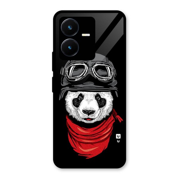 Cool Panda Soldier Art Glass Back Case for Vivo Y22