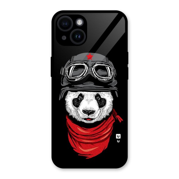 Cool Panda Soldier Art Glass Back Case for iPhone 14