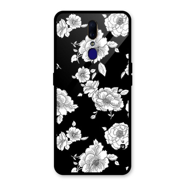 Cool Pattern Flowers Glass Back Case for Oppo F11