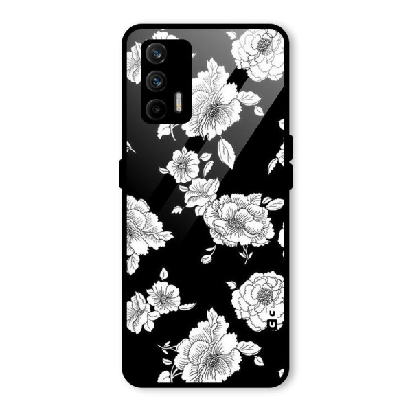 Cool Pattern Flowers Glass Back Case for Realme X7 Max