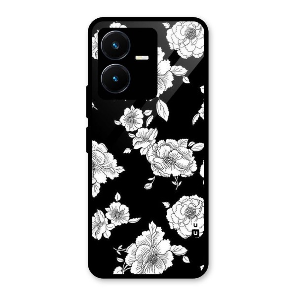 Cool Pattern Flowers Glass Back Case for Vivo Y22