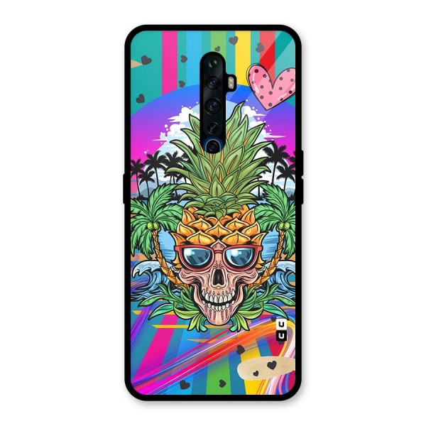 Cool Pineapple Skull Glass Back Case for Oppo Reno2 Z