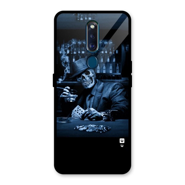 Cool Skull Cards Glass Back Case for Oppo F11 Pro