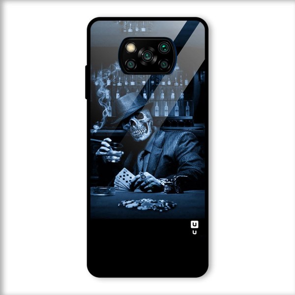 Cool Skull Cards Glass Back Case for Poco X3