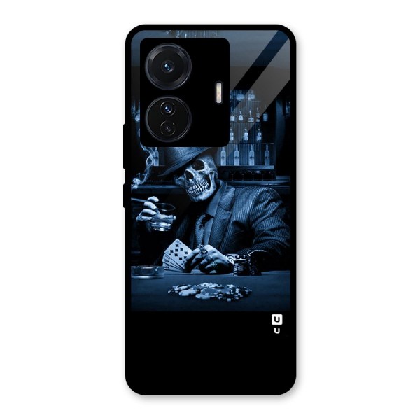 Cool Skull Cards Glass Back Case for Vivo T1 Pro