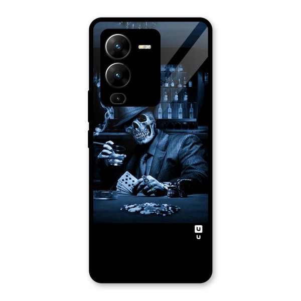 Cool Skull Cards Glass Back Case for Vivo V25 Pro