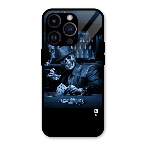 Cool Skull Cards Glass Back Case for iPhone 14 Pro