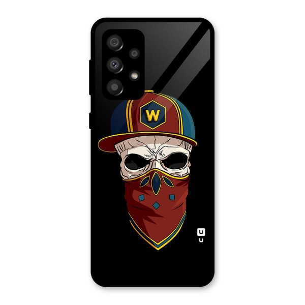 Cool Skull Mask Cap Glass Back Case for Galaxy A32