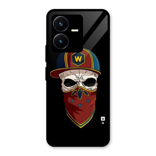 Cool Skull Mask Cap Glass Back Case for Vivo Y22