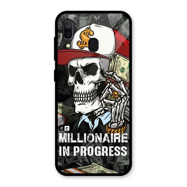 Cool Skull Millionaire In Progress Glass Back Case for Galaxy A30