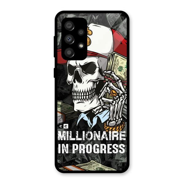 Cool Skull Millionaire In Progress Glass Back Case for Galaxy A32