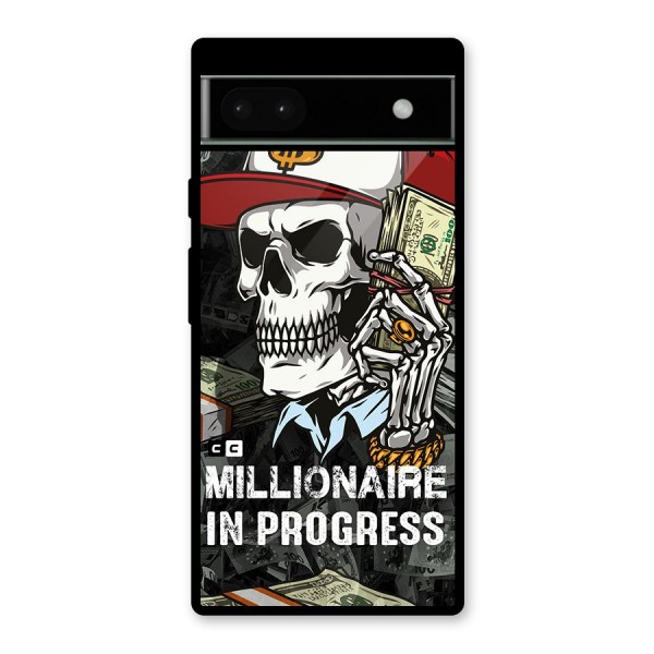 Cool Skull Millionaire In Progress Glass Back Case for Google Pixel 6a