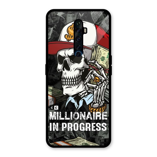 Cool Skull Millionaire In Progress Glass Back Case for Oppo Reno2 F