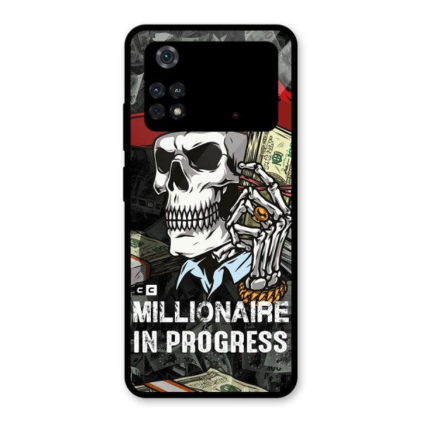 Cool Skull Millionaire In Progress Glass Back Case for Poco M4 Pro 4G