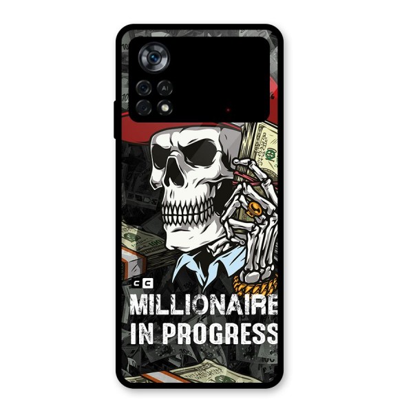 Cool Skull Millionaire In Progress Glass Back Case for Poco X4 Pro 5G