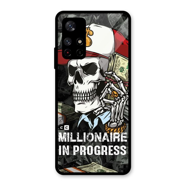 Cool Skull Millionaire In Progress Glass Back Case for Redmi Note 11T 5G