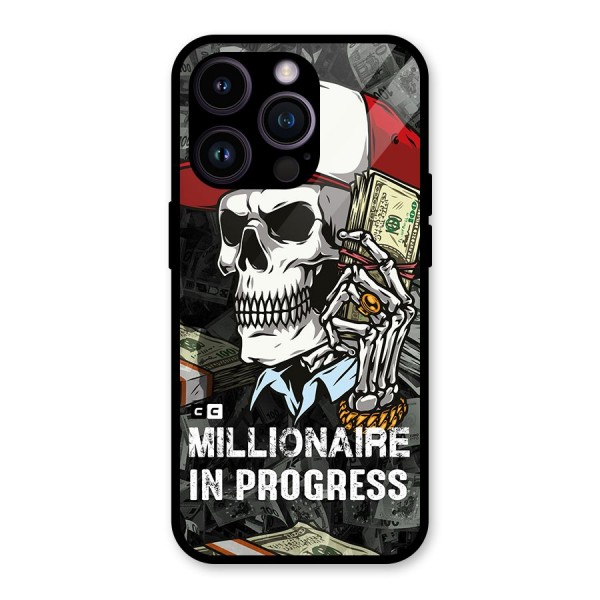 Cool Skull Millionaire In Progress Glass Back Case for iPhone 14 Pro