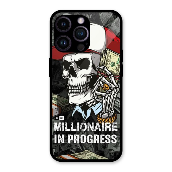 Cool Skull Millionaire In Progress Glass Back Case for iPhone 14 Pro Max