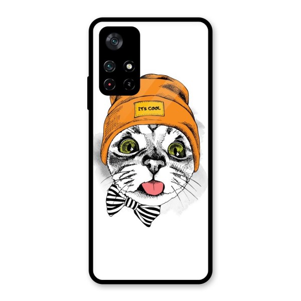 Cool cat Glass Back Case for Poco M4 Pro 5G