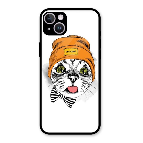 Cool cat Glass Back Case for iPhone 14 Plus