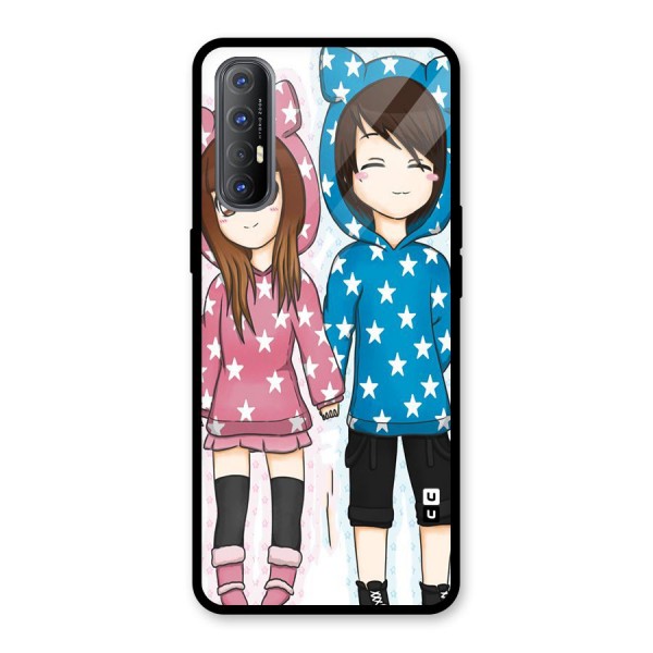 Couple In Stars Glass Back Case for Oppo Reno3 Pro